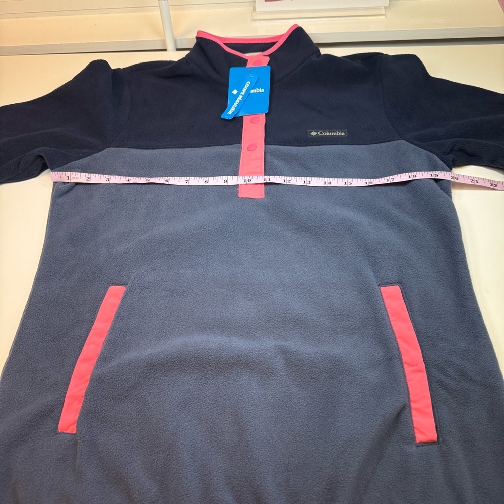 Columbia Ladies' Snap Fleece Pullover Nocturnal Dark/Camellia Rose Medium NWT - Picture 13 of 14